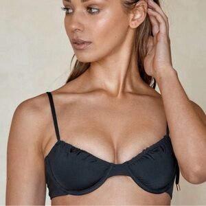 Monday swimwear Isla Mujeres bikini top in black. S top